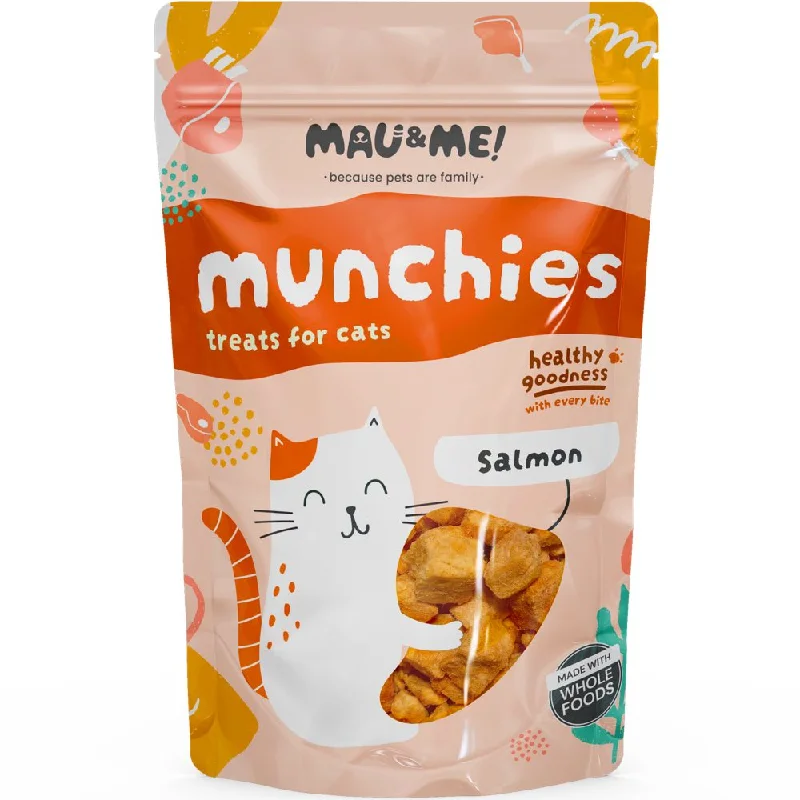 pet-safe natural flea shampoo-Mau&Me Munchies Salmon Freeze-Dried Grain-Free Cat Treats 40g