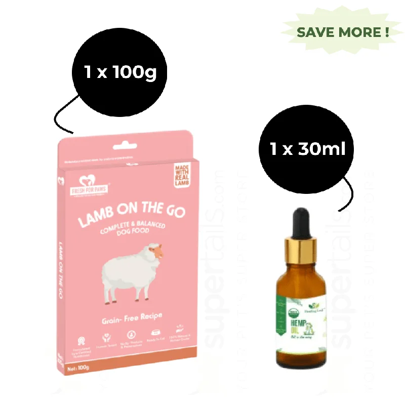 odor-absorbing rabbit bedding-Healing Leaf Hemp Oil for Pets and Fresh For Paws Lamb On The Go Dog Wet Food Combo