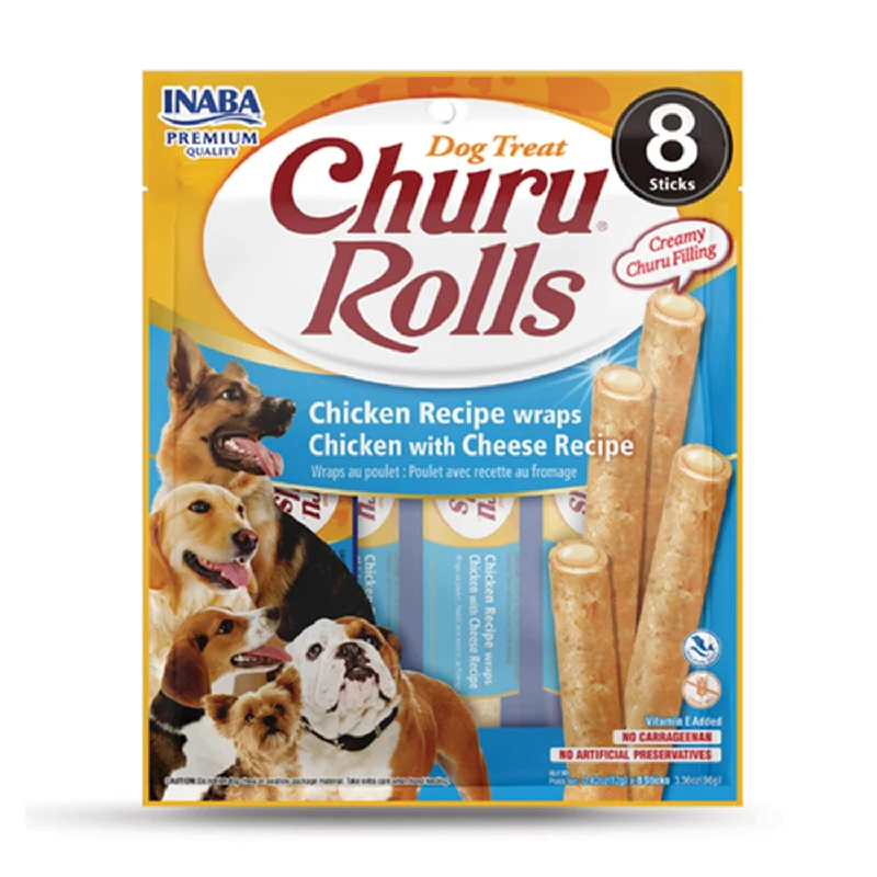 small breed orthopedic dog bed-Inaba Churu Rolls Chicken with Cheese Dog Treats 8pk