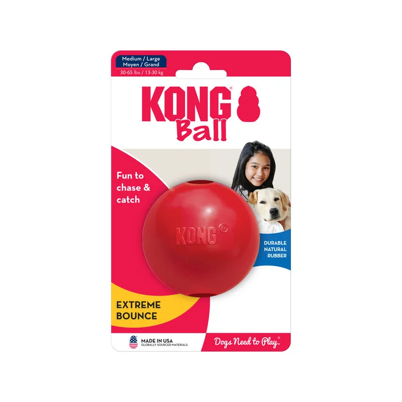 chew-resistant silicone pet toys-KONG Ball With Hole Dog Toy Medium-Large