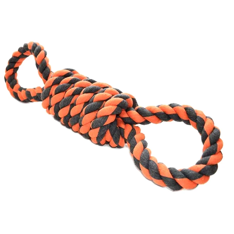 travel-friendly cat calming spray-Nuts For Knots Extreme Dog Rope Toys Coil Figure of 8 Tugger