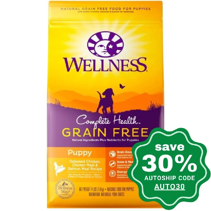 vet-recommended pet probiotics-Wellness - Complete Health - Grain Free Dry Dog Food - Puppy Deboned Chicken, Chicken Meal & Salmon Meal - 24LB