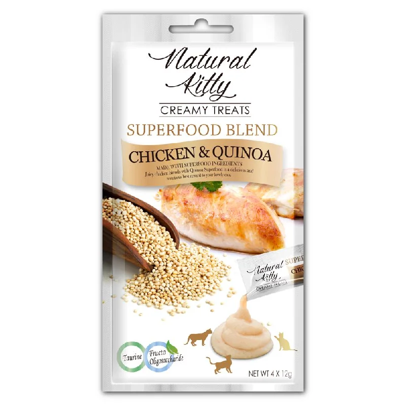 easy-to-use pet tracker-25% OFF (Exp 26Sep24): Natural Kitty Superfood Blend Chicken & Quinoa Creamy Liquid Cat Treats 48g