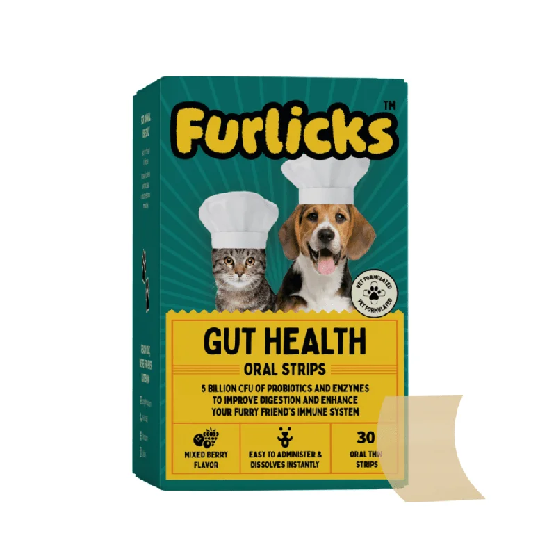 collapsible dog kennel-Furlicks Gut Health Supplement for Cats and Dogs