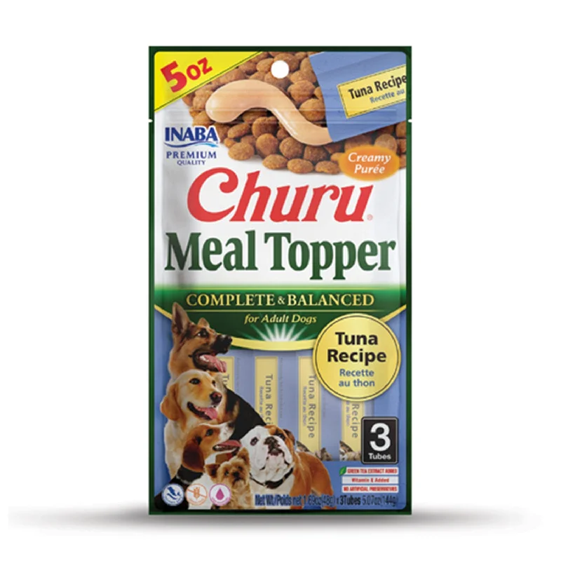 eco-friendly biodegradable pet wipes-Inaba Meal Topper Churu Tuna Dog Treats 48g Tubes 3pk