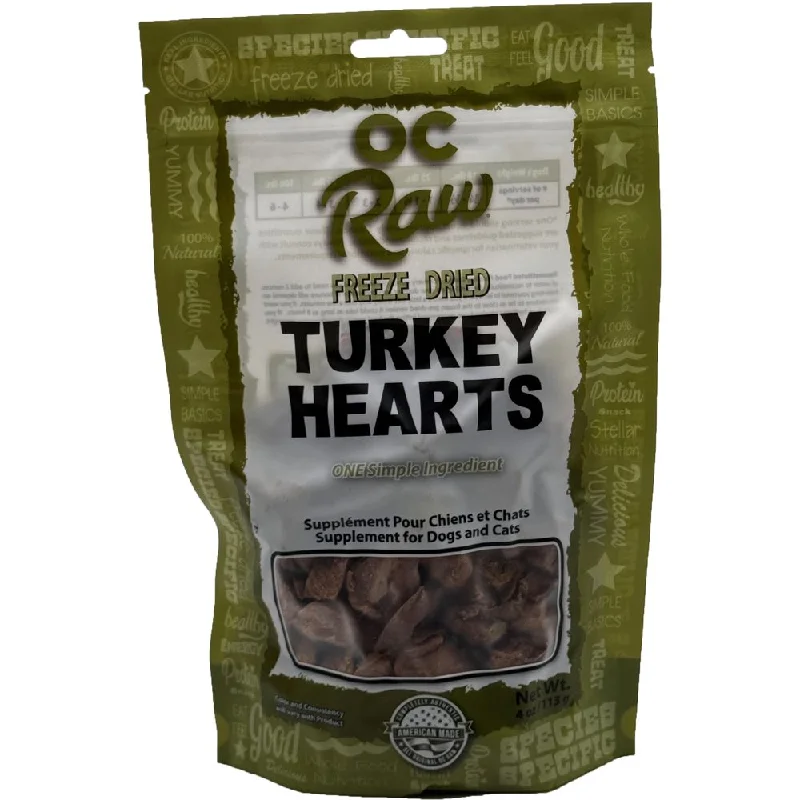 chew-resistant fish tank tubing-OC Raw Turkey Hearts Grain-Free Freeze-Dried Raw Treats For Cats & Dogs 4oz