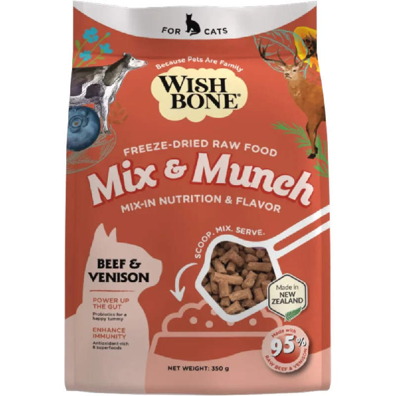 soft fleece pet blanket-15% OFF: Wishbone Mix & Munch Beef & Venison Grain-Free Freeze-Dried Raw Food Cat Food Topper 350g