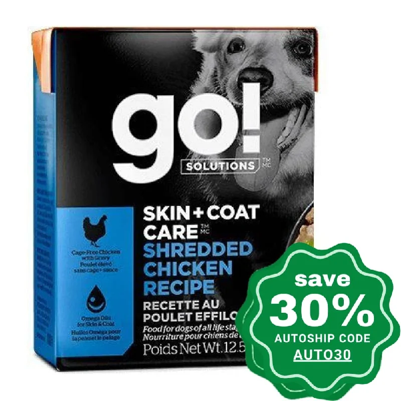 GO! SOLUTIONS - SKIN + COAT CARE Wet Food for Dog - Shredded Chicken Recipe - 12.5OZ (min. 24 cartons)