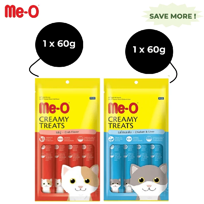 LED-lit interactive cat teaser-Me O Creamy Crab and Chicken & Liver Cat Treat Combo