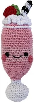 LED-lit interactive cat teaser-Knit Knacks Strawberry Milkshake