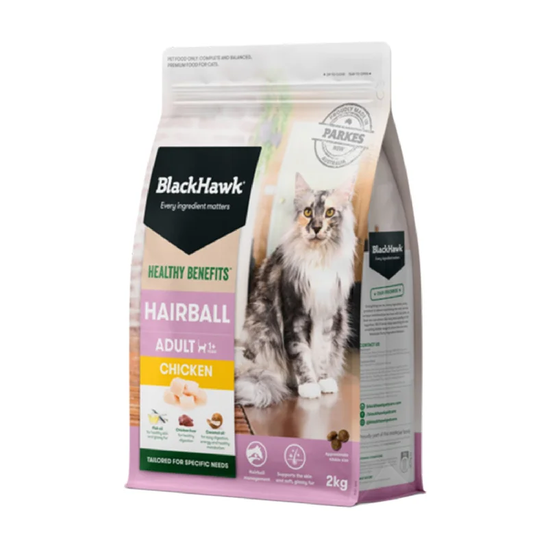 pet-friendly carpet deodorizer-Black Hawk Healthy Benefits Hairball Adult Dry Cat Food