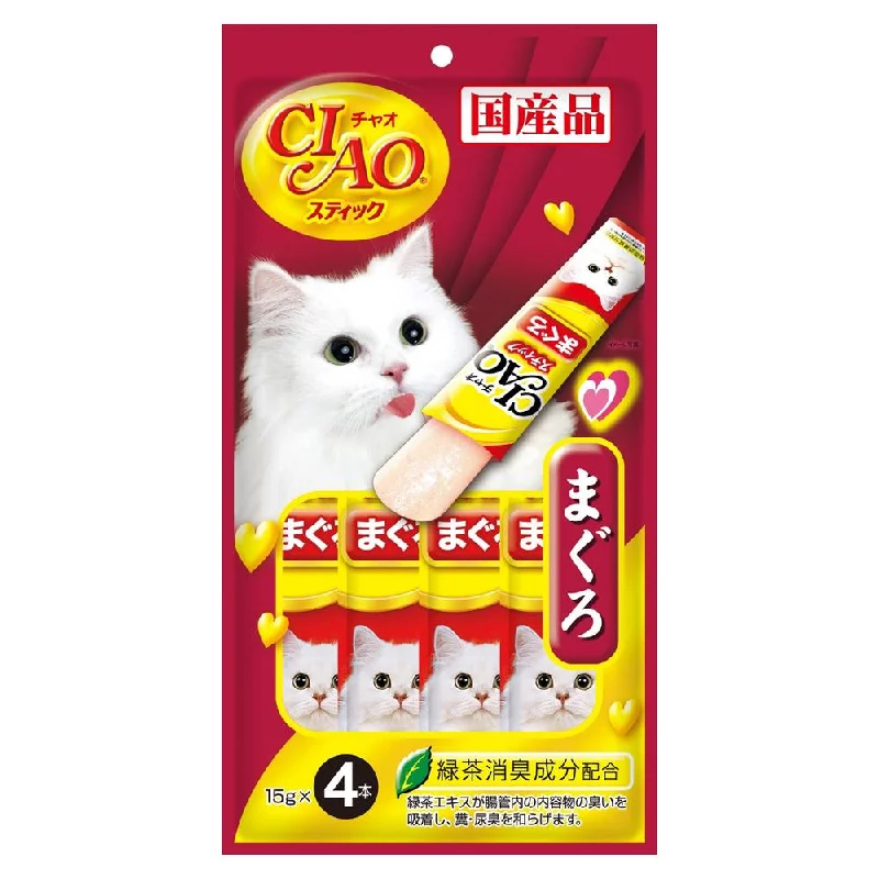 rabbit-safe natural chew sticks-3 FOR $15: Ciao Stick Maguro Tuna In Jelly Cat Treat 60g