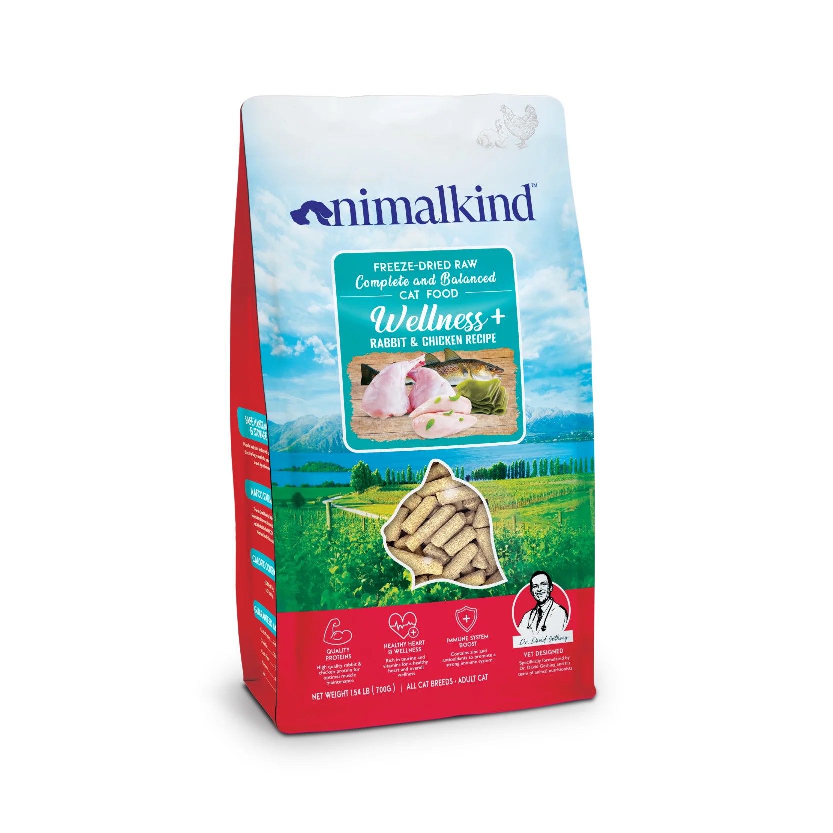 spill-proof bird water dispenser-Animalkind Wellness+ Cat Food - Rabbit & Chicken Freeze-Dried Raw