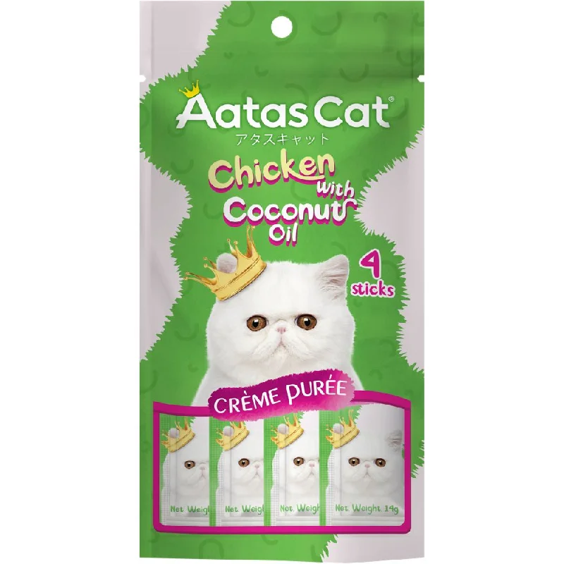 multi-level rabbit cage-4 FOR $12: Aatas Cat Creme Puree Chicken With Coconut Oil Grain-Free Liquid Cat Treats 56g