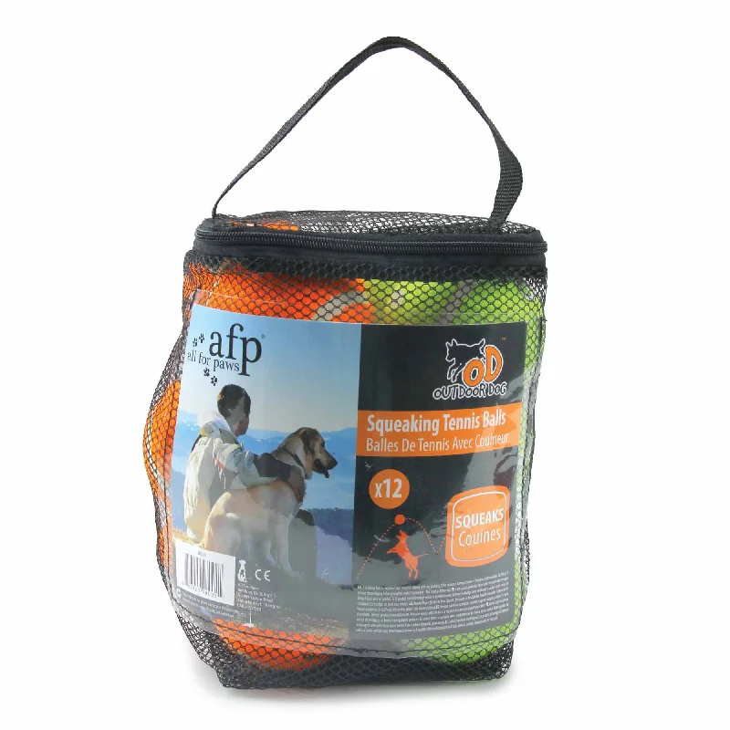 portable pet water dispenser-12 Pack Dog Squeaking Tennis Balls - 6.5cm Squeaky Sound Fetch Play Toy