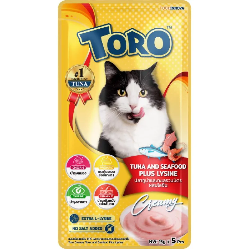 extra-large puppy training crate-Toro Tuna & Mixed Seafood Puree Cat Treats 75g