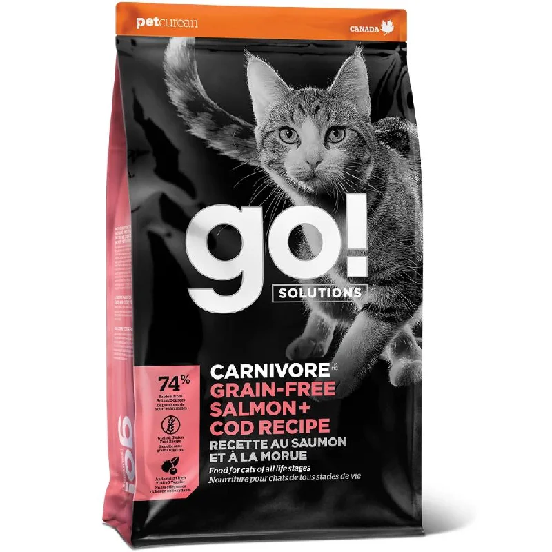 premium quality dog leash-Go! Solutions Carnivore Grain Free Salmon + Cod Recipe Dry Cat Food 3lb