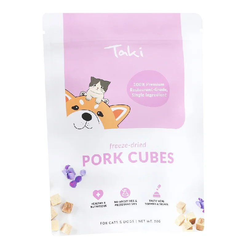 non-slip dog training pad-Taki Pork Cubes Grain-Free Freeze-Dried Treats For Cats & Dogs 50g