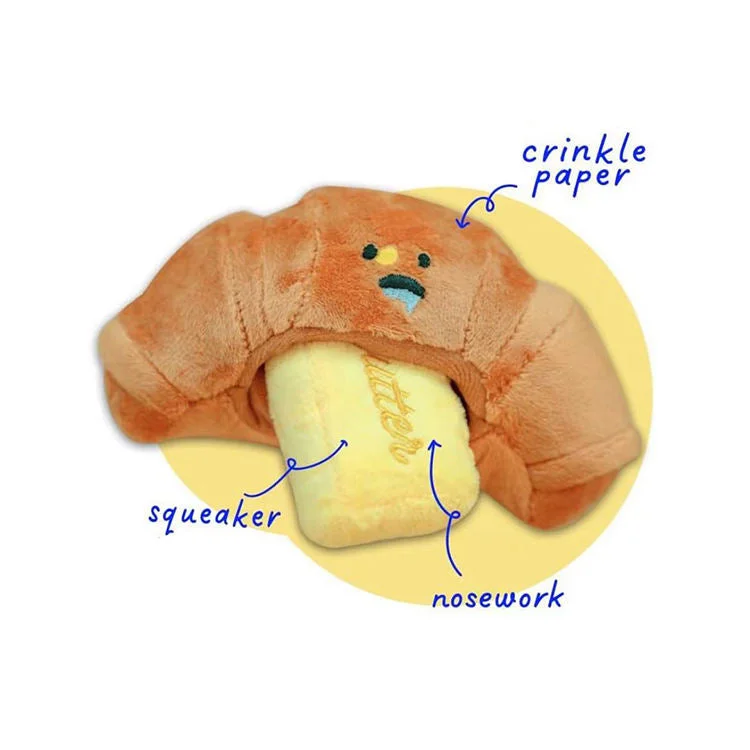 waterproof hamster exercise ball-Croissant Hidden Food Sniffing Dog Toy with Squeaker