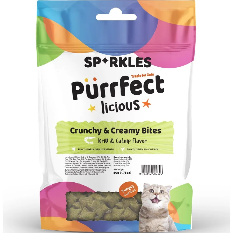 pet-safe disinfecting spray-3 FOR $8.80: Sparkles Purrfectlicious Crunchy & Creamy Bites Krill & Catnip Cat Treats 50g