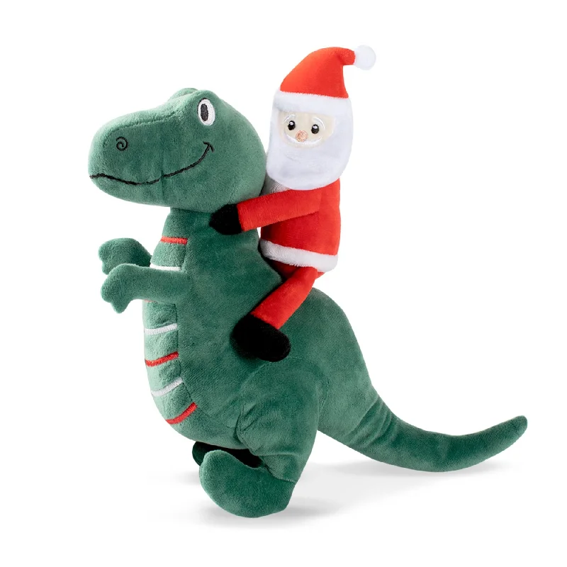 travel-sized pet grooming set-Santa Saurus Rex Dog Toy