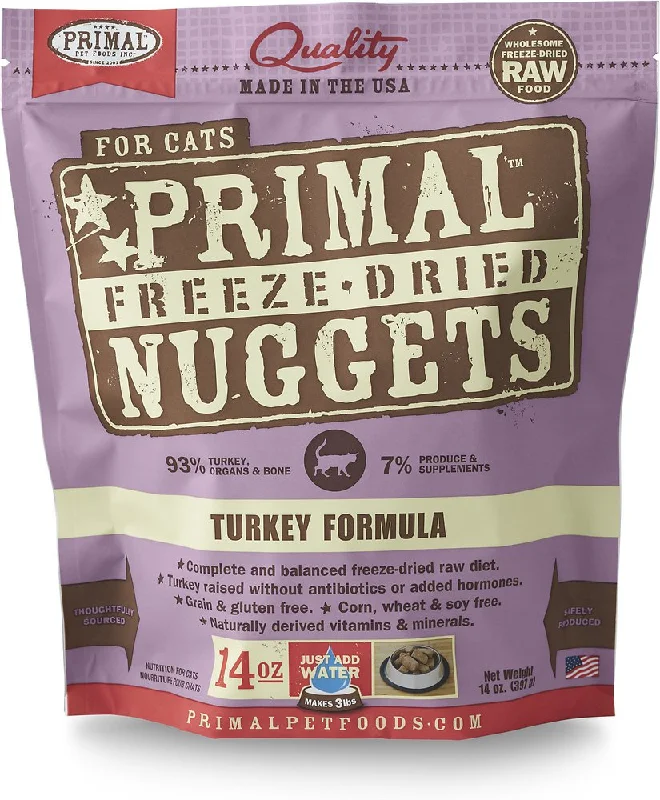 bird-safe climbing net-'BUNDLE DEAL': Primal Freeze Dried Feline Turkey Formula Cat Food 14oz