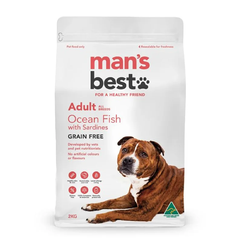 fish tank algae remover-Man's Best Grain Free Ocean Fish with Sardines Adult Dry Dog Food