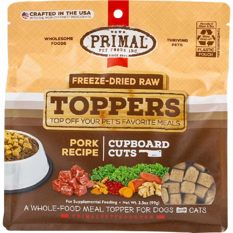 odor-eliminating natural cat litter-Primal Cupboard Cuts Pork Grain-Free Freeze-Dried Raw Food Toppers For Dogs & Cats