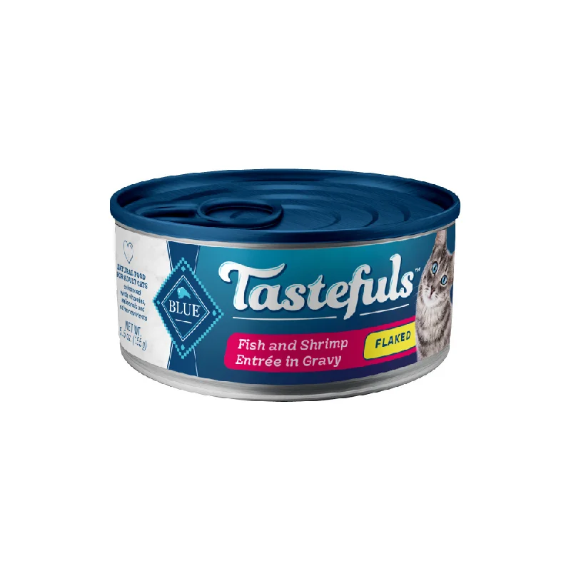 glow-in-the-dark pet collar-Blue Buffalo Tastefuls Adult Flaked Fish & Shrimp Entree in Gravy Wet Cat Food