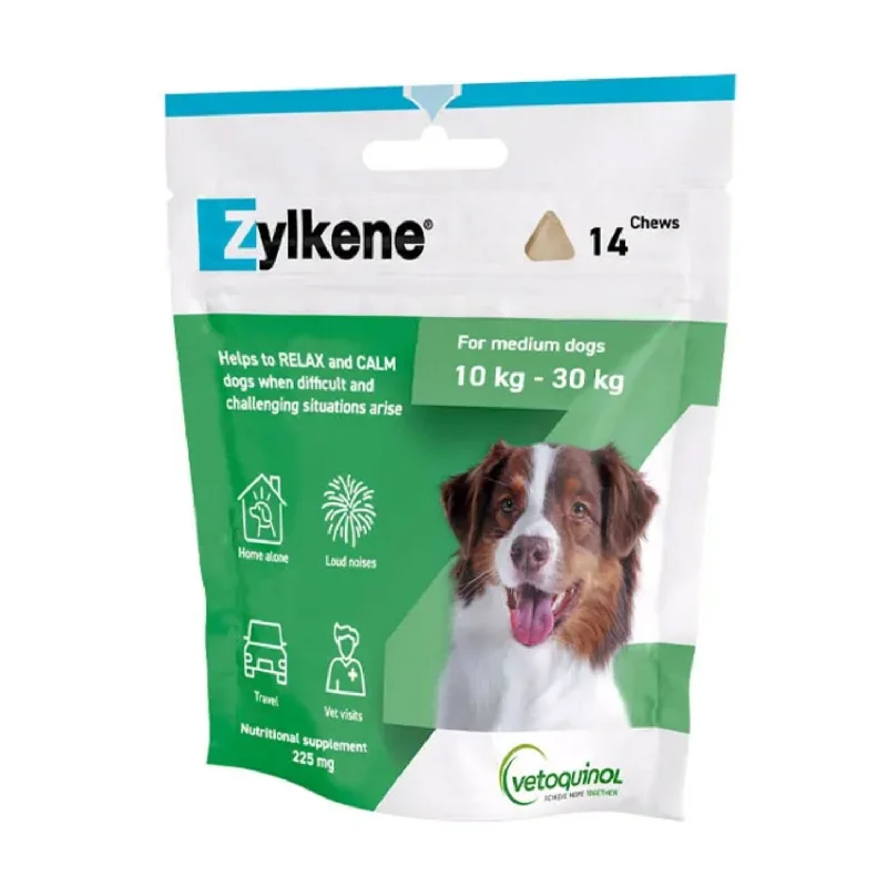 chew-resistant fish tank tubing-Zylkene Anxiety & Behaviour Chews for Dogs 10 - 30kg 225mg 14pk