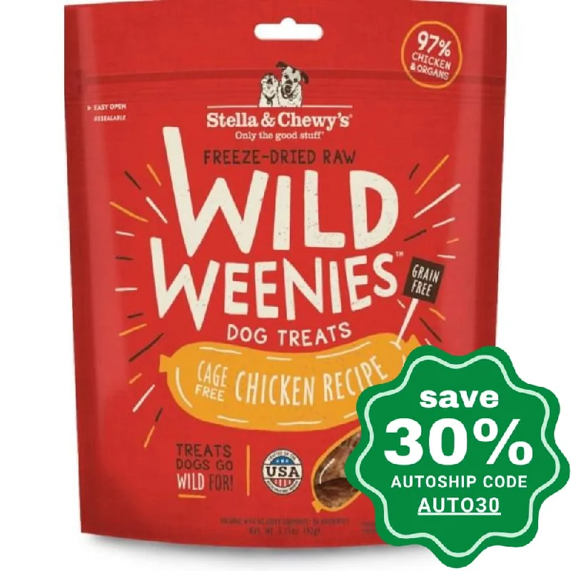 chew-proof dog toy for aggressive chewers-Stella & Chewy's - Freeze Dried Raw Treats For Dogs - Wild Weenies - Cage Free Chicken - 11.5OZ