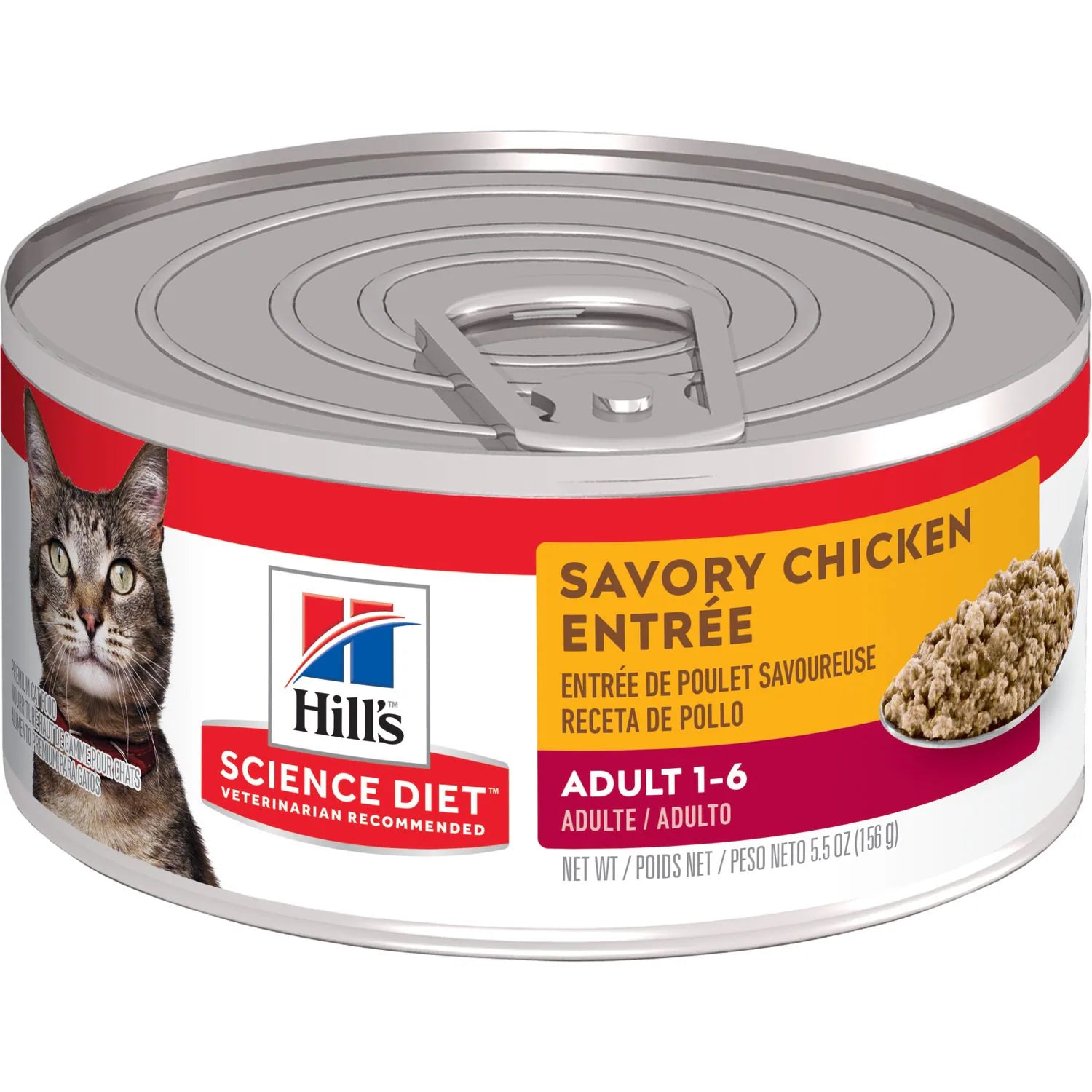 non-toxic pet flea treatment-Hill's Science Diet Adult Savory Chicken Entrée Canned Cat Food (5.5 oz x 24 cans)