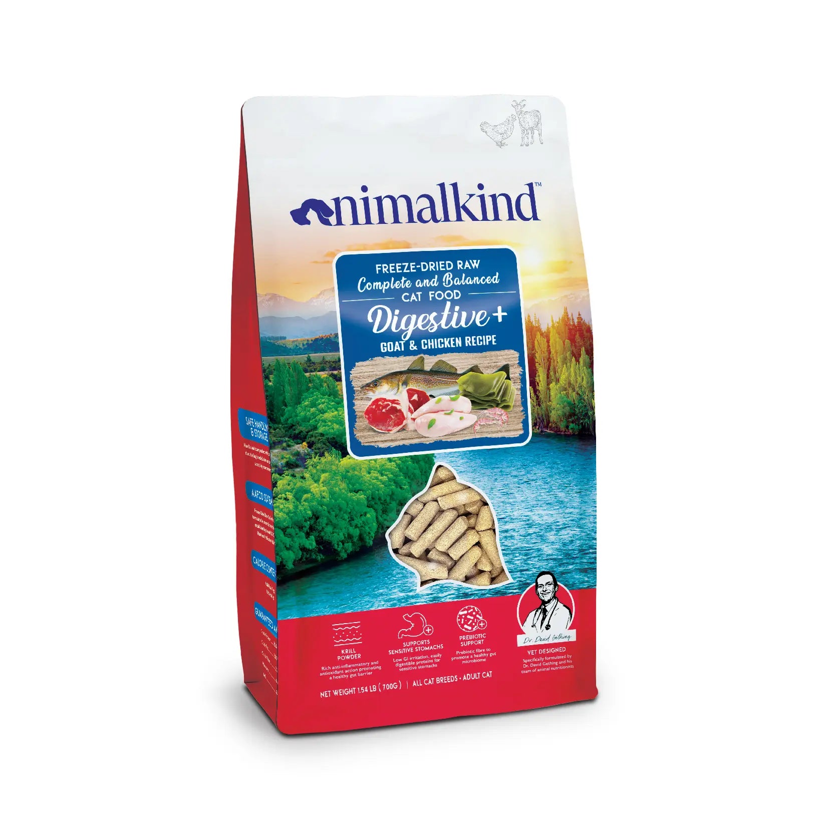 premium quality dog leash-Animalkind Digestive+ Cat Food - Goat & Chicken Freeze-Dried Raw