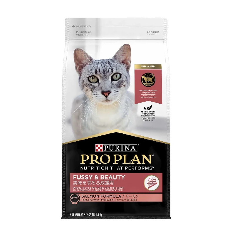 water-resistant puppy pee pad-Pro Plan Fussy & Beauty Salmon Adult Dry Cat Food 1.5kg