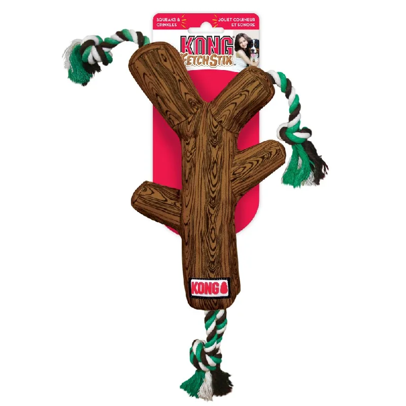 weather-resistant bird feeder-KONG FetchStix with Rope Dog Toy