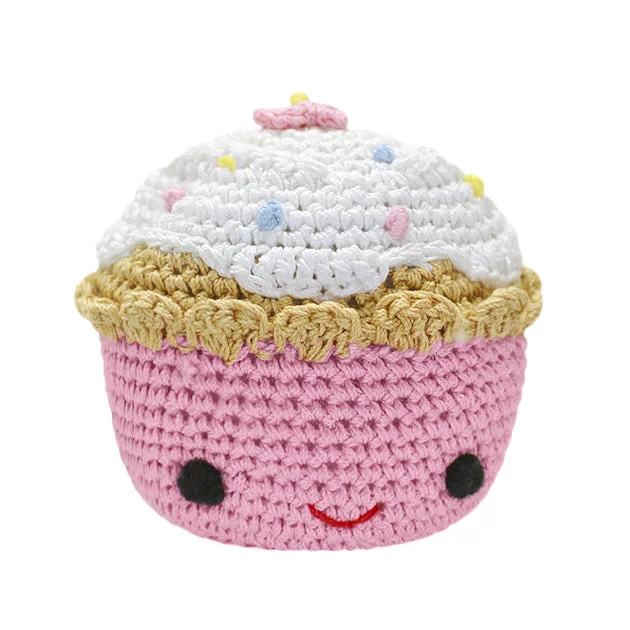 waterproof automatic pet tracker-Crochet Cupcake Dog Toy