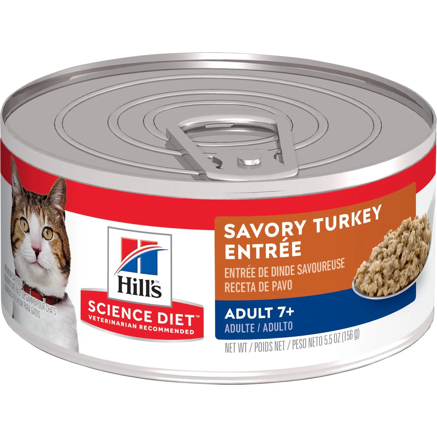 extra-large dog food bowl-Hill's Science Diet Senior 7+ Canned Cat Food, Savory Turkey Entrée (5.5 oz x 24 cans)