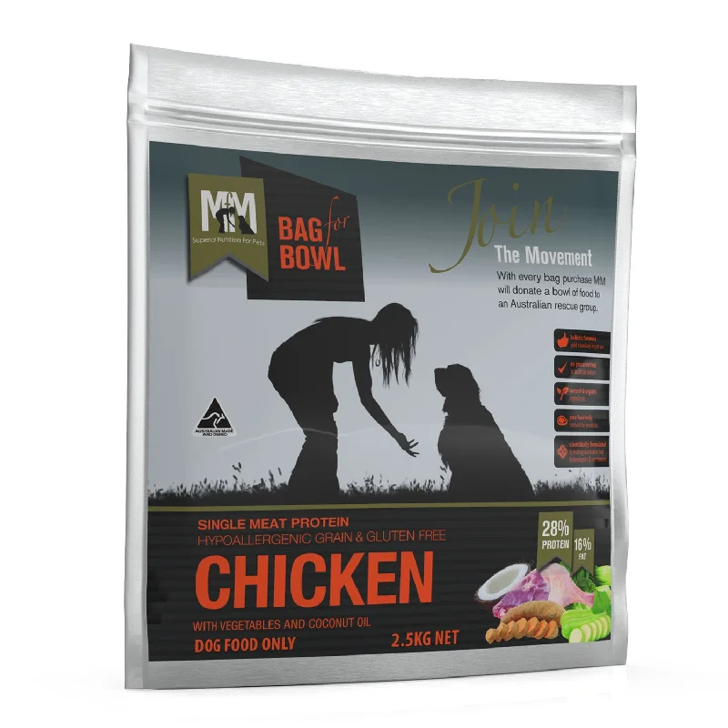 chew-proof steel dog bowl-Meals for Mutts Grain Free Chicken Adult Dry Dog Food