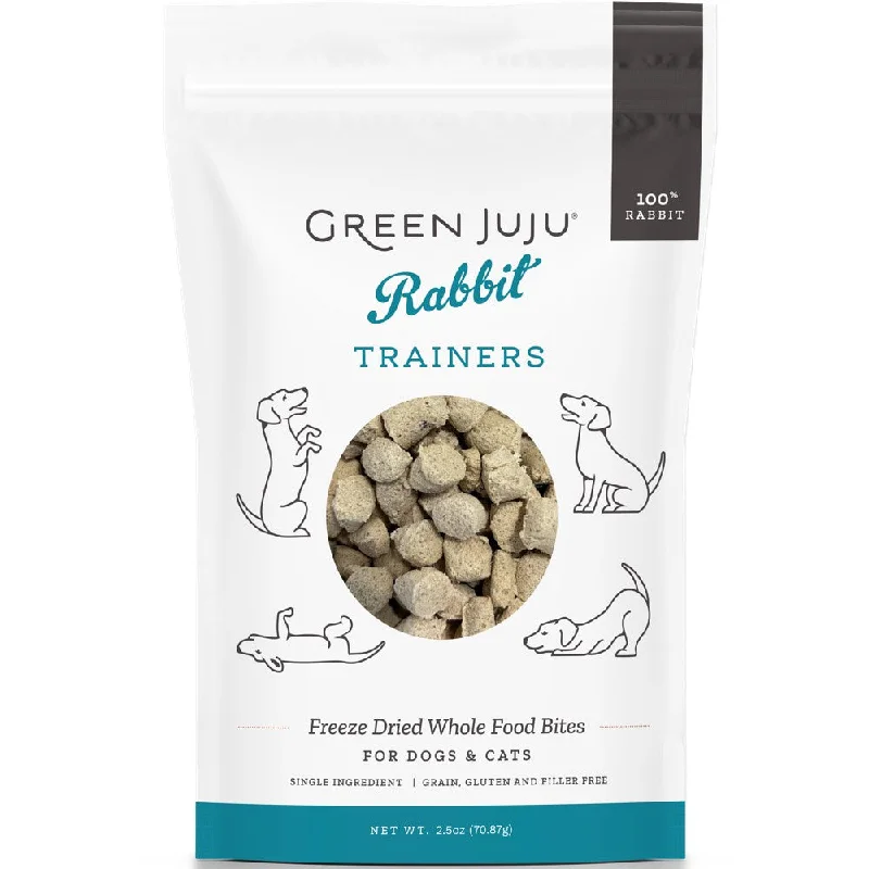 extra-durable dog tug toy-Green Juju Rabbit Trainers Grain-Free Freeze-Dried Raw Treats For Cats & Dogs 2.5oz