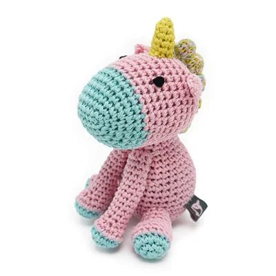 odor-absorbing rabbit bedding-Unicorn Knit Squeaker Toy