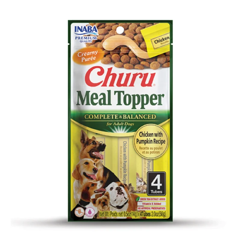 hamster-friendly exercise tunnel-Inaba Meal Topper Churu Chicken with Pumpkin Dog Treats Tubes 4pk