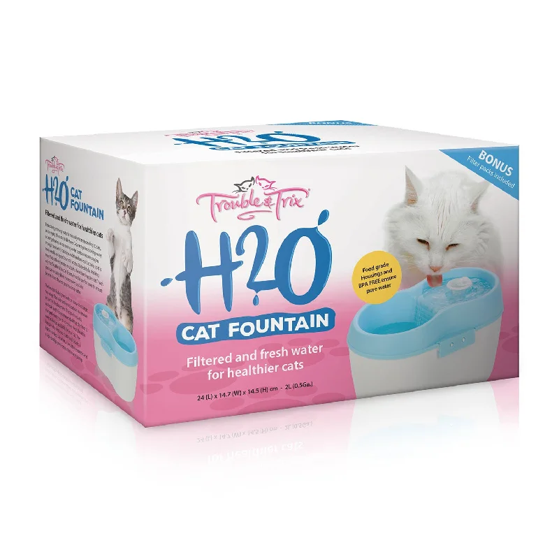 non-toxic bird cage liner-Trouble & Trix H2O Cat Fountain