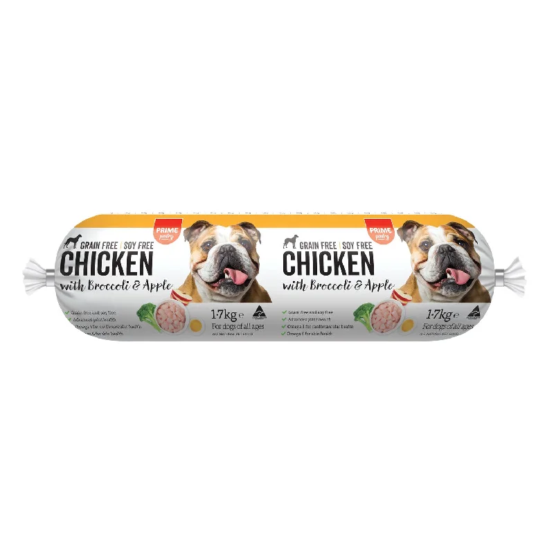 travel-friendly pet hammock-Prime Pantry Chicken, Broccoli & Apple Dog Roll 1.7kg