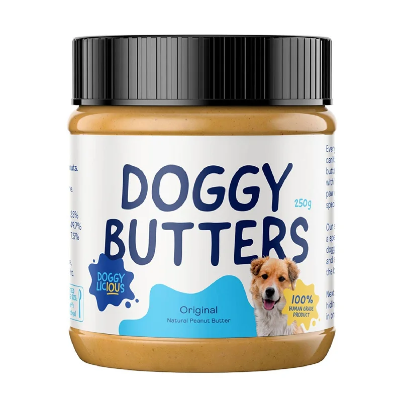 anti-slip dog socks with grips-Doggylicious Doggy Butters Original Peanut Butter Dog Treat 250g