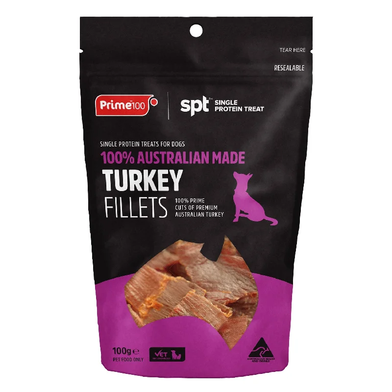 water-resistant puppy pee pad-Prime100 SPT Turkey Fillets Dog Treat 100g