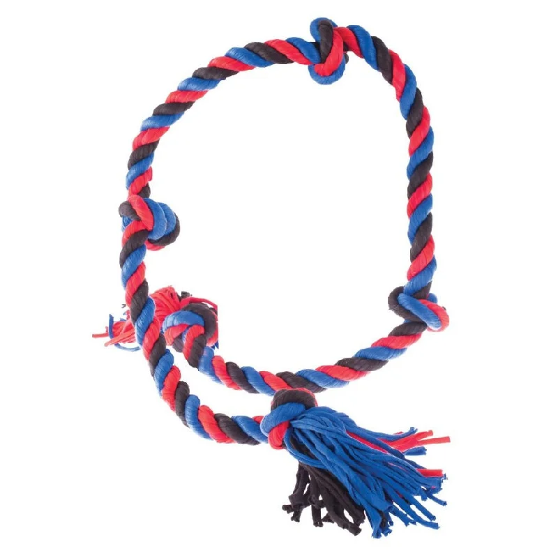 ultra-durable chew-resistant puppy toy-Yours Droolly Chewers Cloth Rope Blue 90cm