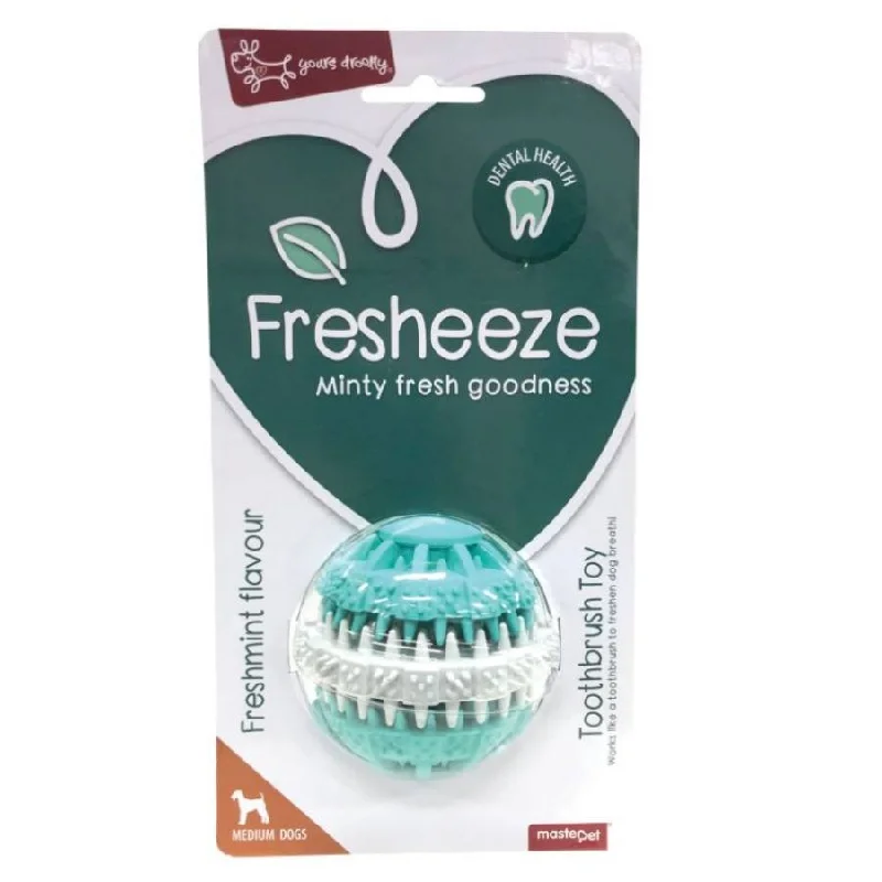 vet-recommended fish food-Yours Droolly Fresheeze Dental Ball Rotate Medium