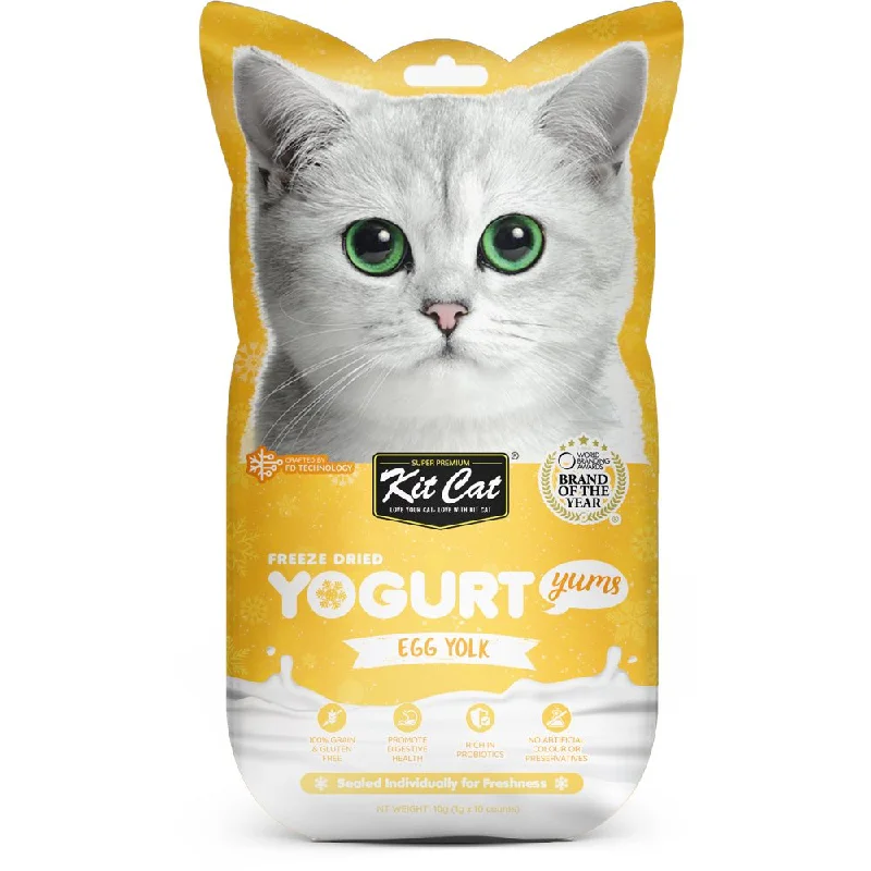 travel-sized pet grooming set-4 FOR $14: Kit Cat Yogurt Yums Egg Yolk Grain-Free Freeze-Dried Cat Treats 10pc