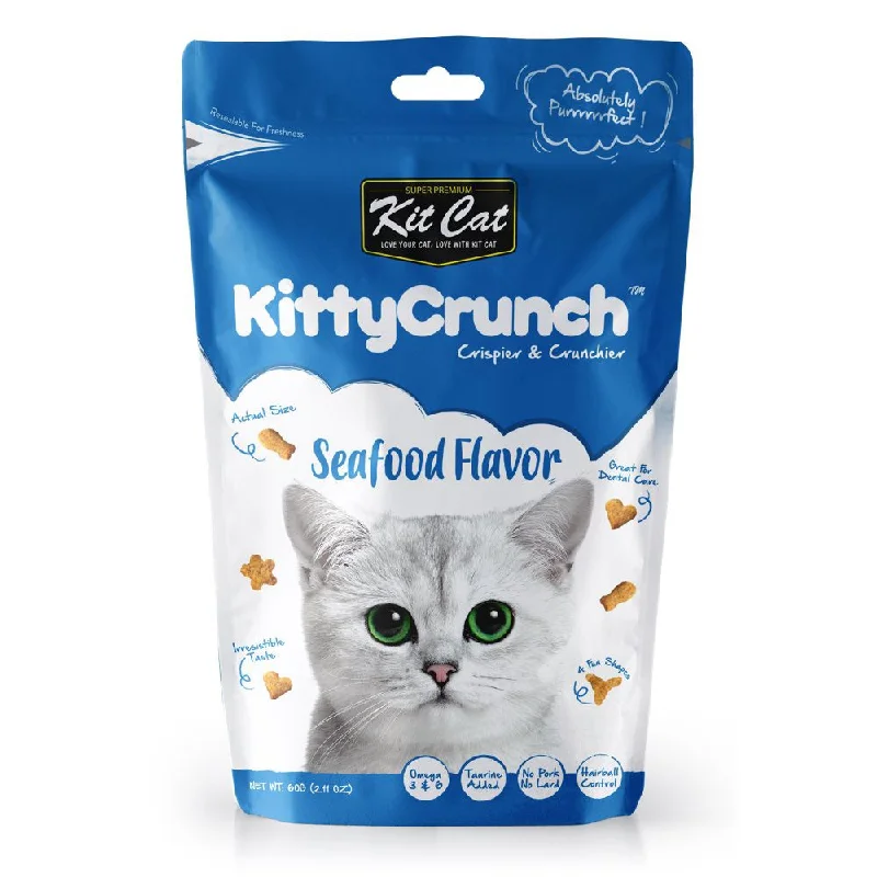 odorless eco-friendly dog wipes-5 FOR $14: Kit Cat KittyCrunch Seafood Flavor Cat Treats 60g