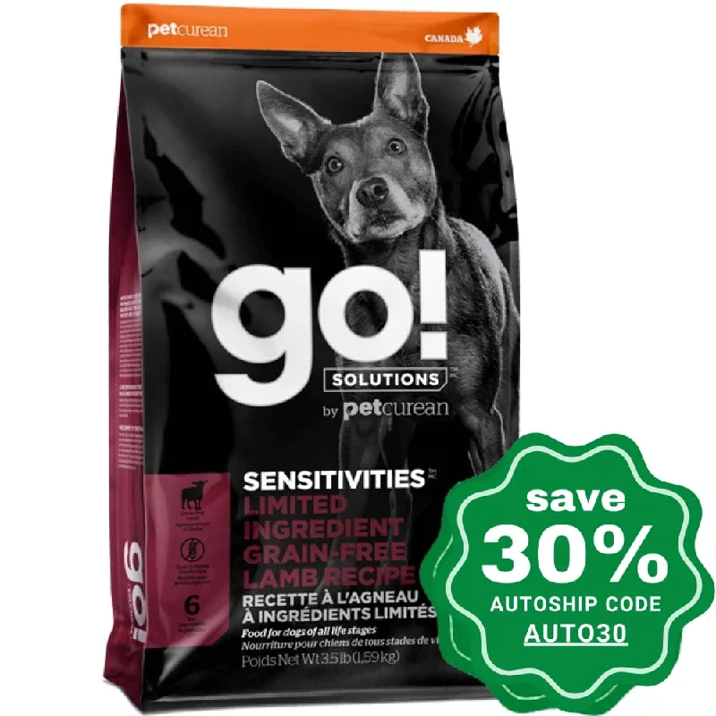 soft plush dog squeaky toy-GO! SOLUTIONS - SENSITIVITIES Dry Food for Dog - Limited Ingredient Grain Free Lamb Recipe - 3.5LB